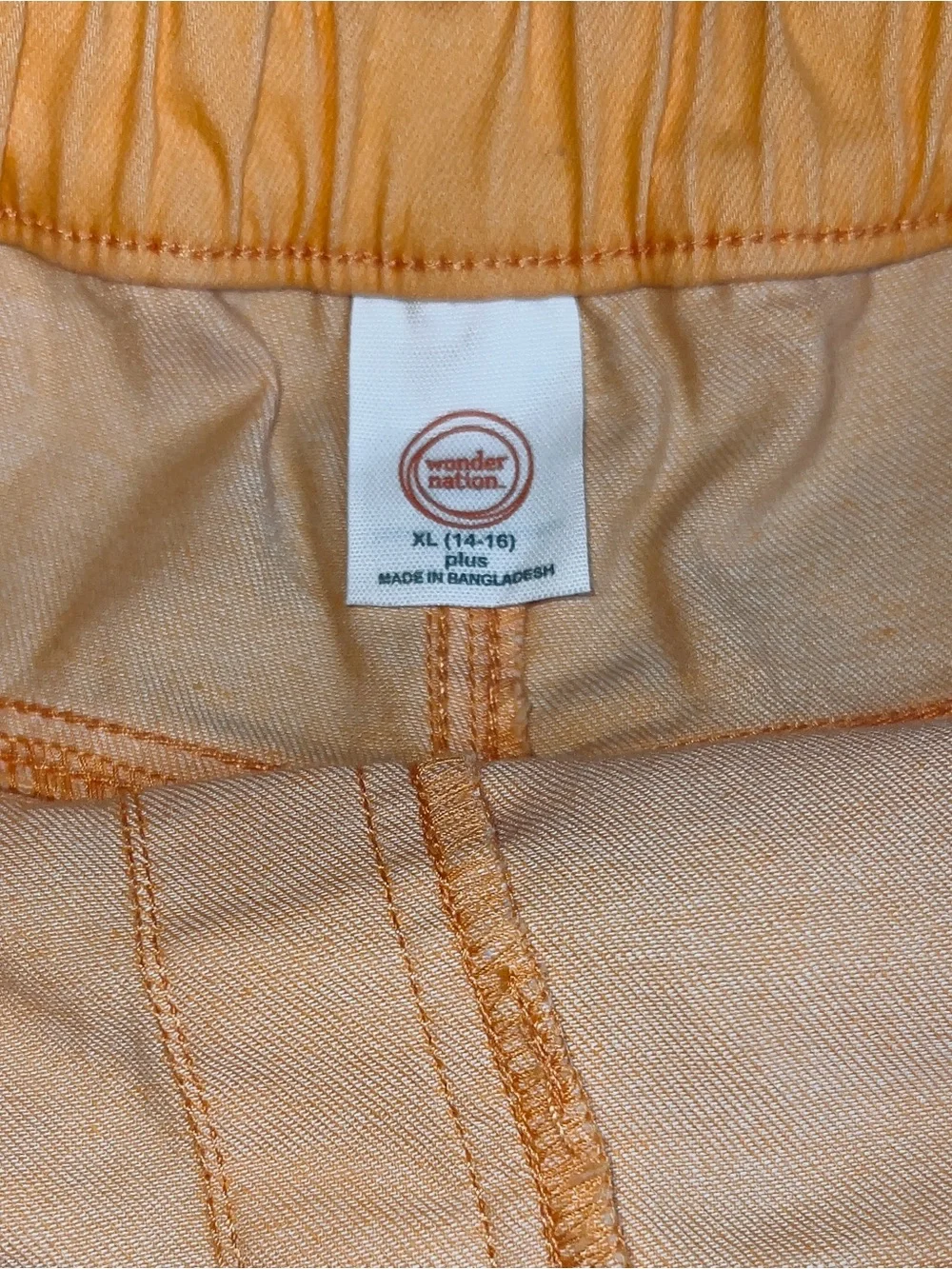 wonder nation Orange/Peach Casual Cotton Blend Jean Shorts